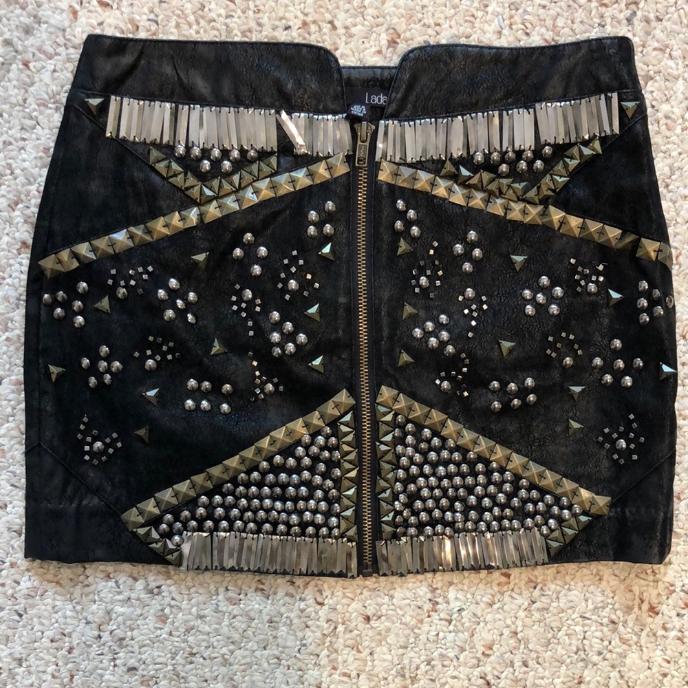 Black suede mini skirt size small